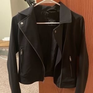 XS Abercrombie black soft moto jacket